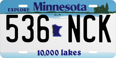 MN license plate 536NCK