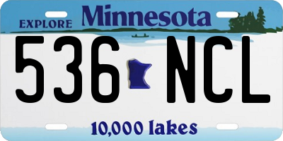 MN license plate 536NCL