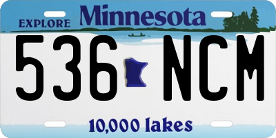 MN license plate 536NCM