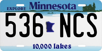 MN license plate 536NCS