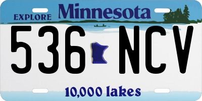 MN license plate 536NCV