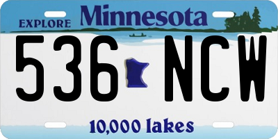 MN license plate 536NCW