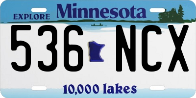 MN license plate 536NCX
