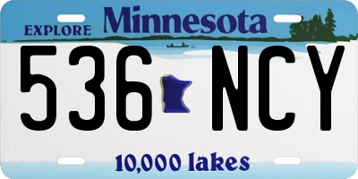 MN license plate 536NCY