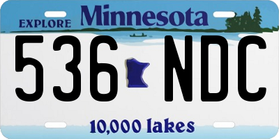 MN license plate 536NDC