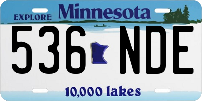 MN license plate 536NDE