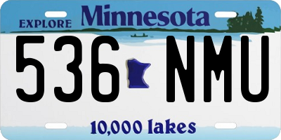 MN license plate 536NMU