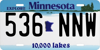 MN license plate 536NNW