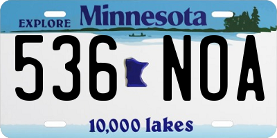 MN license plate 536NOA