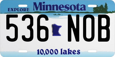 MN license plate 536NOB