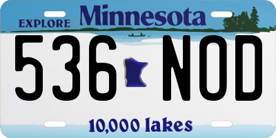 MN license plate 536NOD