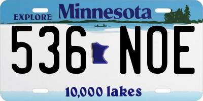 MN license plate 536NOE