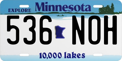 MN license plate 536NOH