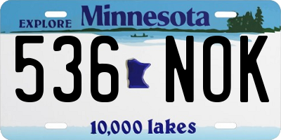 MN license plate 536NOK