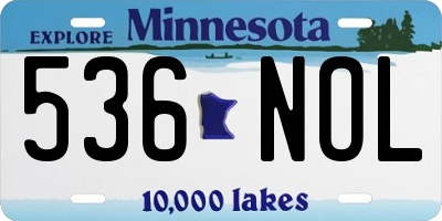 MN license plate 536NOL