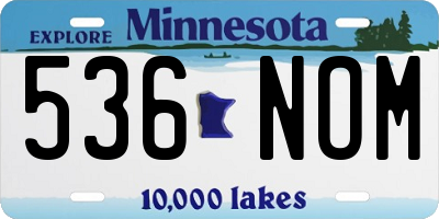 MN license plate 536NOM