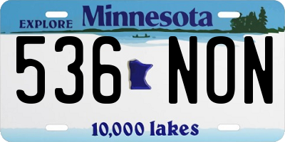 MN license plate 536NON