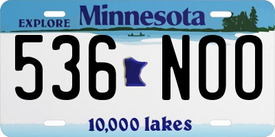 MN license plate 536NOO