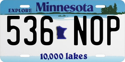 MN license plate 536NOP