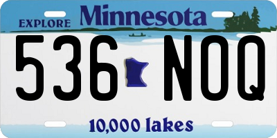 MN license plate 536NOQ