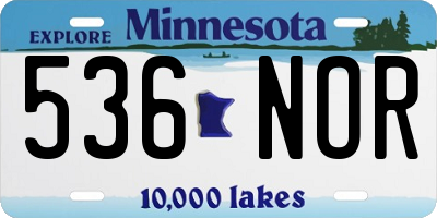 MN license plate 536NOR