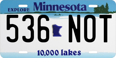 MN license plate 536NOT