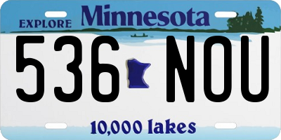 MN license plate 536NOU