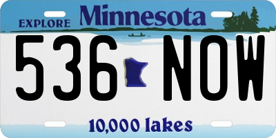 MN license plate 536NOW