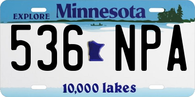MN license plate 536NPA