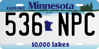 MN license plate 536NPC