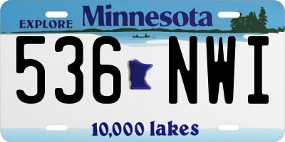 MN license plate 536NWI