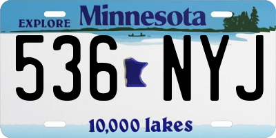 MN license plate 536NYJ