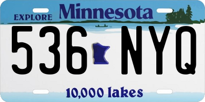 MN license plate 536NYQ