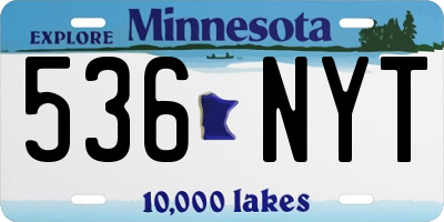 MN license plate 536NYT