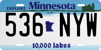 MN license plate 536NYW