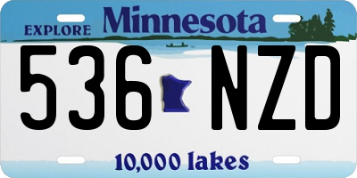 MN license plate 536NZD