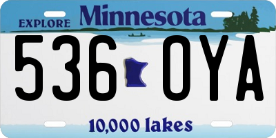 MN license plate 536OYA