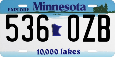 MN license plate 536OZB