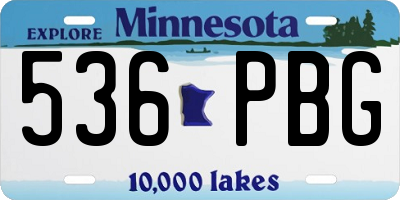 MN license plate 536PBG