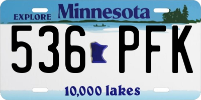 MN license plate 536PFK