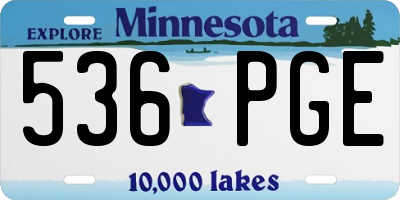 MN license plate 536PGE