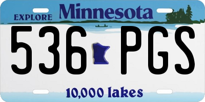 MN license plate 536PGS