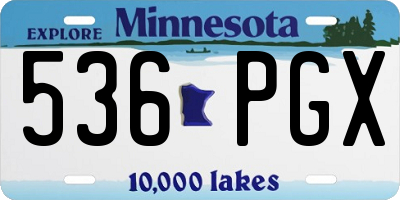 MN license plate 536PGX