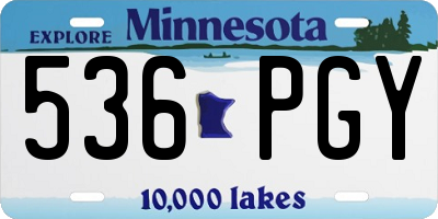 MN license plate 536PGY