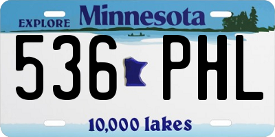 MN license plate 536PHL
