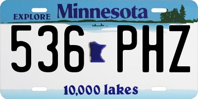 MN license plate 536PHZ