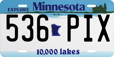 MN license plate 536PIX