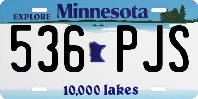 MN license plate 536PJS