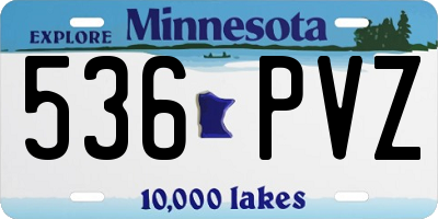 MN license plate 536PVZ