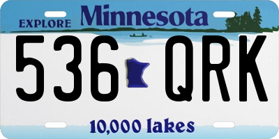 MN license plate 536QRK